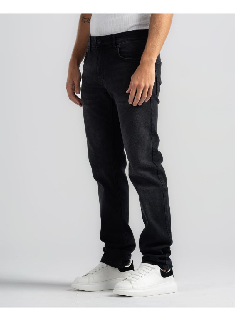 دوت جينز رجالي قصة مستقيمة بخامة مرنة (ليكرا) - Image 2